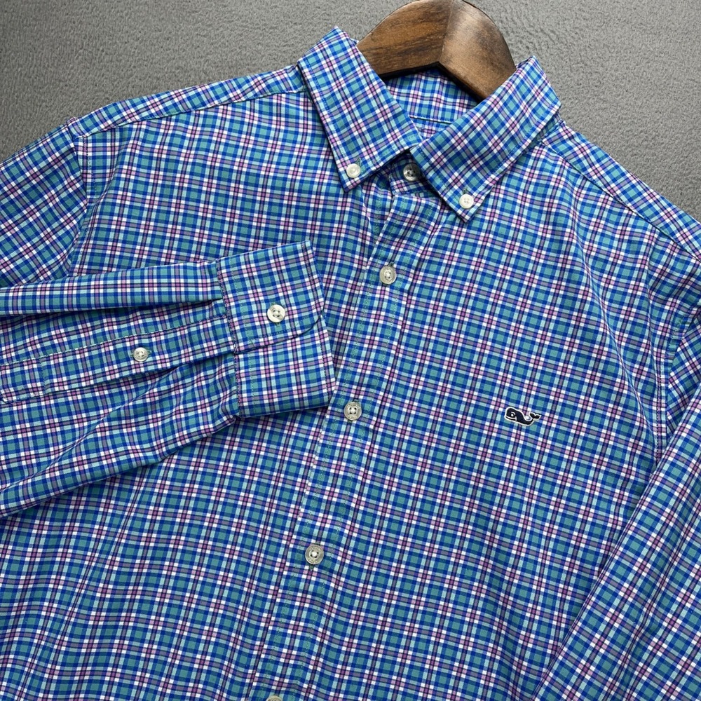 Vineyard Vines Murray Shirt Mens L Multicolor Plaid Cotton Classic Fit Button Up